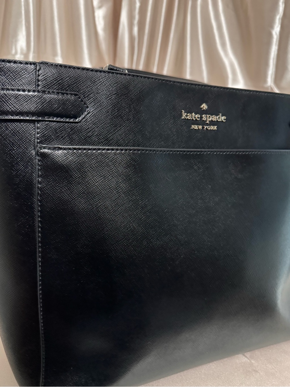 kate spade Staci New York Black Leather Tote Bag - Picture 12 of 16
